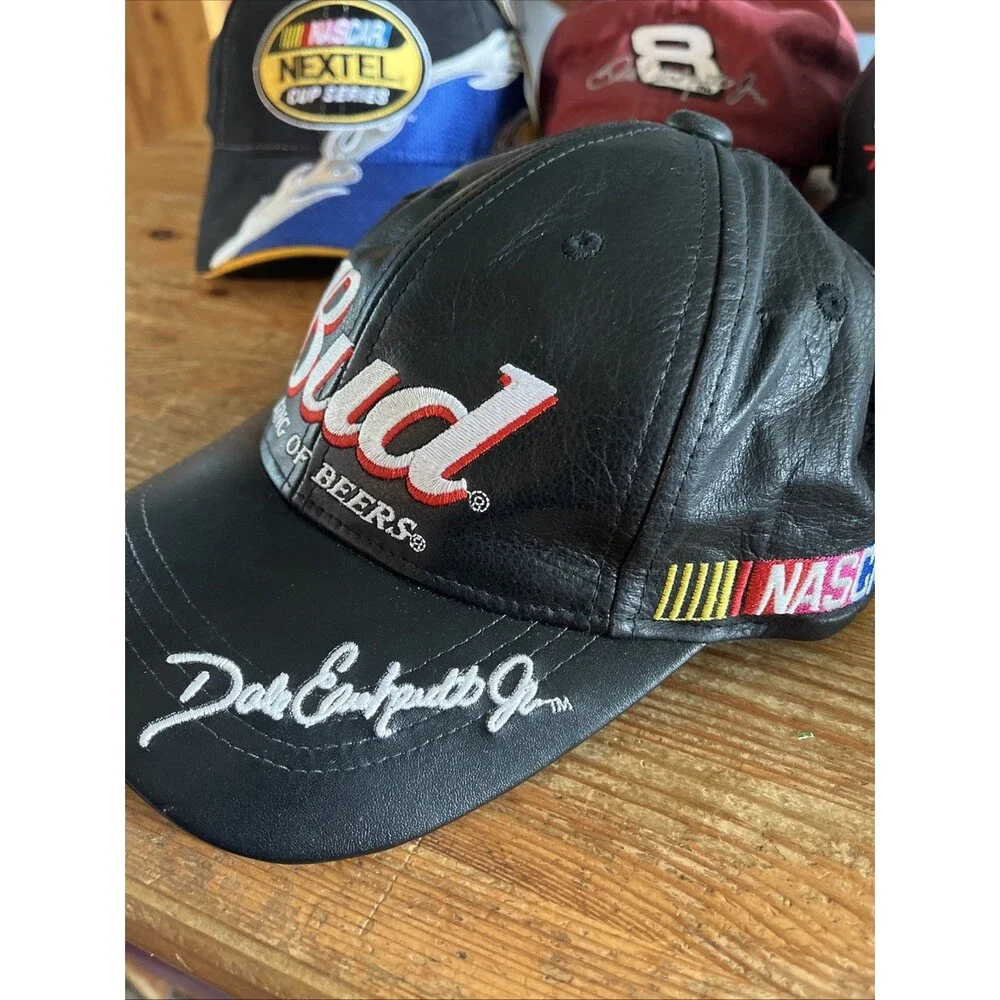 Dale Earnhardt Jr Hat Lot Leather Bud King of Beers Nextel Cup Budweiser Caps